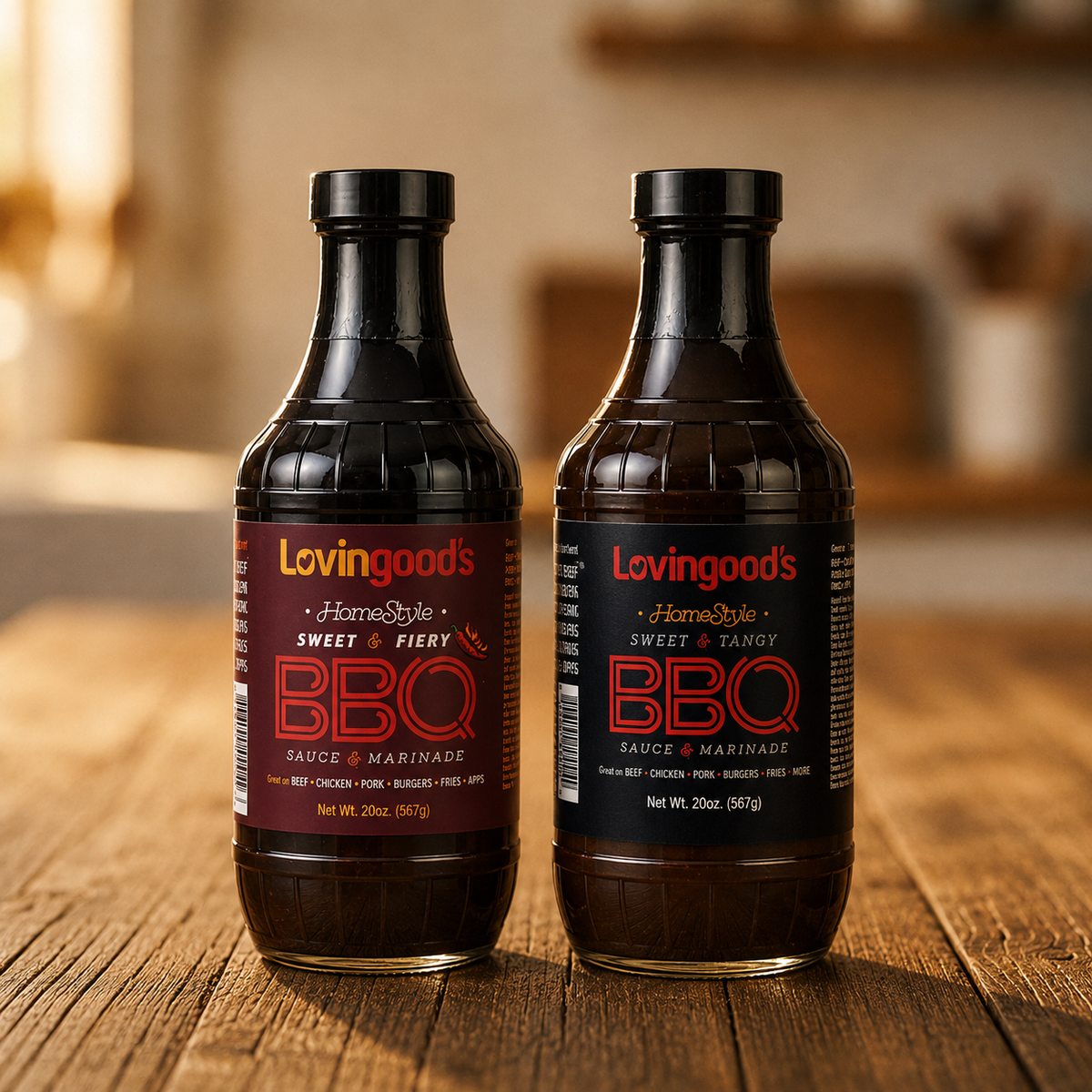 Lovingood's® Sweet & Tangy + Sweet & Fiery - 20 oz. Bottles (Pack of 2)